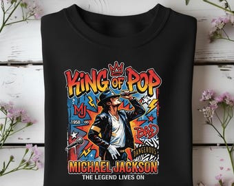 Michael Jackson | Vintage 90s Style Music Legend Tee, King of Pop Bad Dangerous Retro Graphic Shirt, Iconic Tribute Apparel for Fans