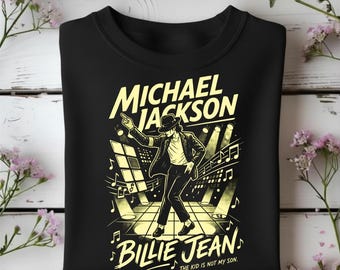 Grafica della performance di Michael Jackson/Billie Jean / Tributo retrò al Re del Pop / Download digitale PNG della leggenda del pop
