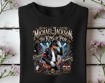 Michael Jackson | King of Pop Legendäre Moonwalk Grafik | Thriller Bad Gefährliche MJ Tribute | Vintage Pop Art Digital PNG