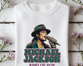 Michael Jackson | King of Pop Singing Graphic Sweatshirt, Retro Vintage Style Apparel, Iconic Music Legend Design, Unisex Fan Gift