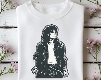 Michael Jackson | Bad Era Minimalist Portrait | King of Pop Signature Tribute | MJ Legend Digital PNG Download