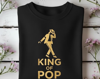 Michael Jackson | King of Pop Gold Silhouette Graphic Sweatshirt, Iconic Dance Pose Apparel, Unisex Music Legend Fan Gift
