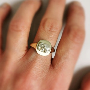 Elephant Signet Ring, Silver Elephant Ring, Gold Elephant Jewelry, Elephant Lover Gift, Animal Signet Ring