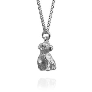 Colgante de perro rescatado hecho a mano: collar de plata de ley o de oro.