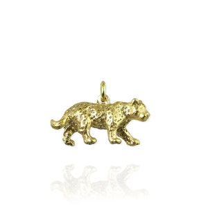 Jaguar Charm, Gold Jaguar Pendant, Silver Leopard Necklace, Wildlife Jewelry, Cat Fan Jewellery, Safari Gift
