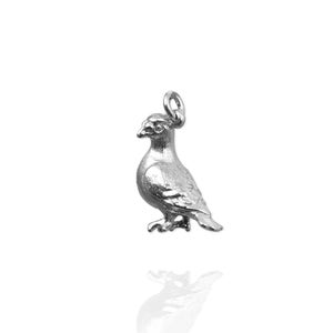 Pigeon Charm, Pigeon Pendant Necklace, Sterling Silver Pigeon, Bird Lover Gift
