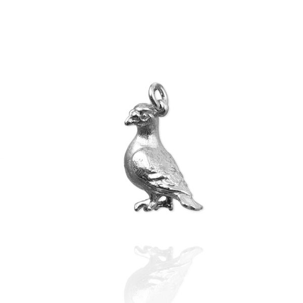 Pigeon Charm, Pigeon Pendant Necklace, Sterling Silver Pigeon, Bird Lover Gift