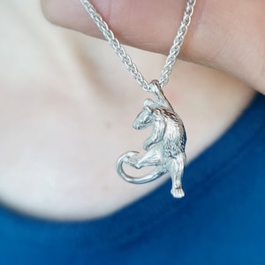 Handmade Swinging Rat Charm Necklace: Sterling Silver or Gold Rodent Jewelry, Engravable Pendant