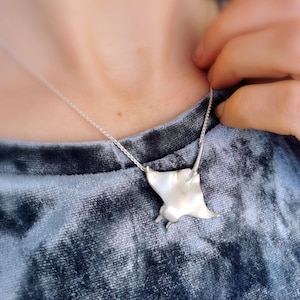 Handmade Manta Ray Necklace: Sterling Silver or Gold Ocean Jewelry