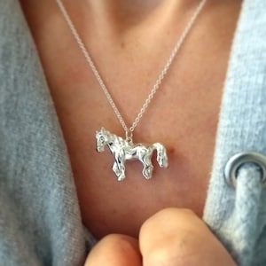 Horse Necklace, Sterling Silver Horse Pendant, Horse Lover Jewelry, Handmade Horse Gift