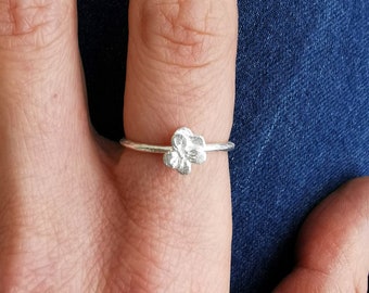 Anello viola fatto a mano - Argento sterling o oro, gioiello con fiore di nascita di febbraio