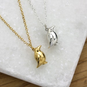 Dainty Penguin Necklace: Recycled Silver or Gold Penguin Charm
