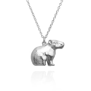 Capybara Necklace, Capybara Gift, Silver Capybara Jewelry, Gold Capybara Pendant, Rodent Fan