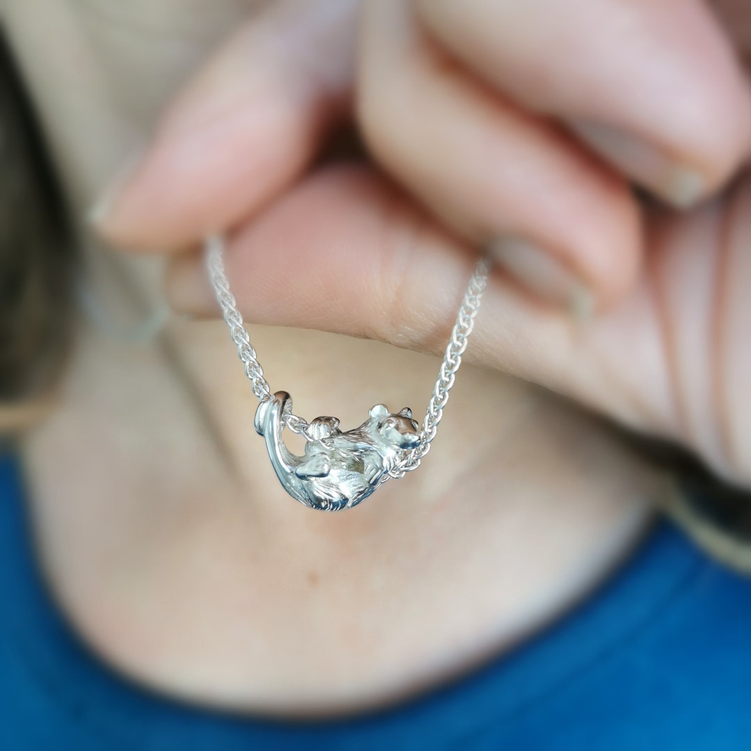 Climbing Rat Necklace: Handmade Sterling Silver or Gold Charm, Rat ...