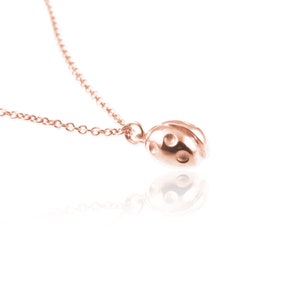Handmade Ladybird Pendant Necklace: Sterling Silver or Gold Bug Jewelry