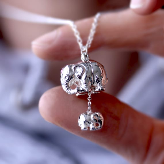 Collana Elefante Portafortuna In Argento 925 - Ciondolo Elefantino Con Occhio Turco, Regalo Per Donna, Festa Della Mamma