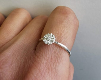 Handgemaakte asterring - sterlingzilver of goud september geboorte bloemensieraden