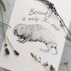 Mole Rat Art Print, Animal Giclée Print, Motivational Print, Fun Gift