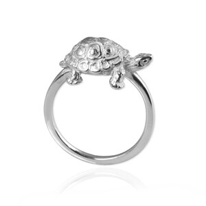 Handmade Tortoise Ring: Sterling Silver or Gold Animal Jewelry