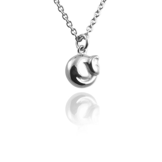 Collana vintage a forma di gatto, splendida, in stile metà