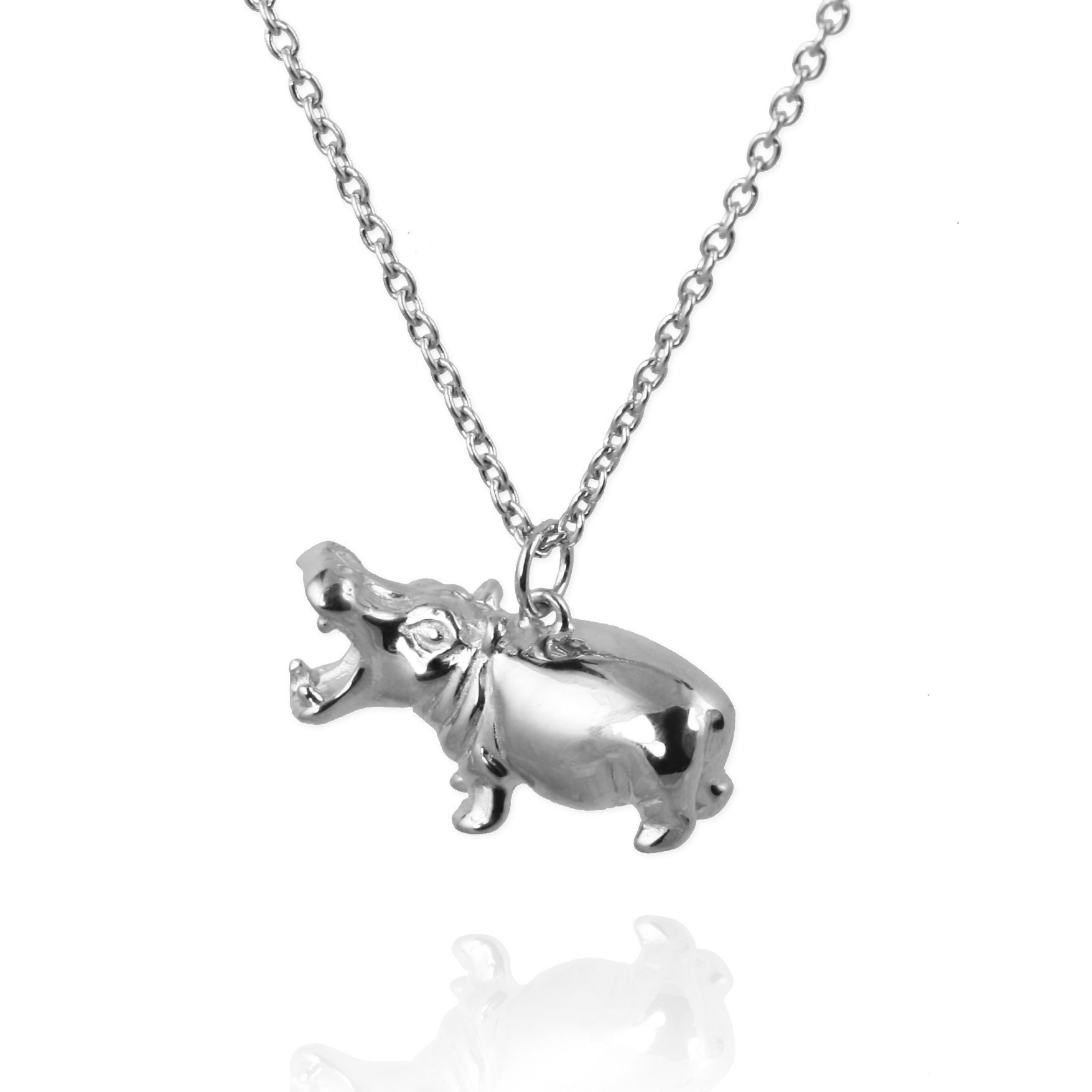 Hippo Necklace Sterling Silver Hippopotamus Pendant Happy Hippo Pendant Handmade Hippo Necklace Cute Hippo Jewelry Etsy Canada