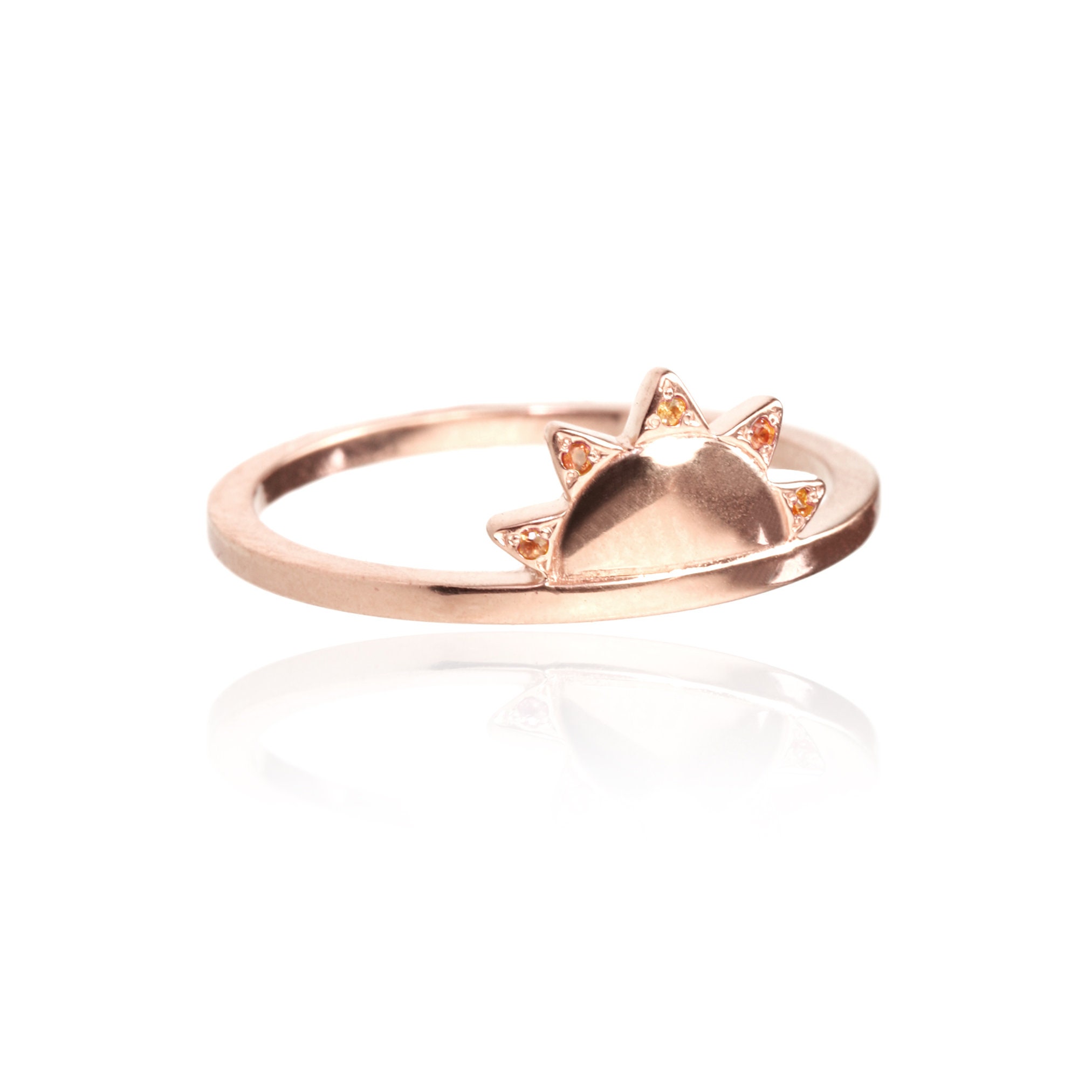 [韓国人気ジュエリー] nff sunset ring Sun Ring, Sunset Ring, Delicate Sapphire Stacking Ring