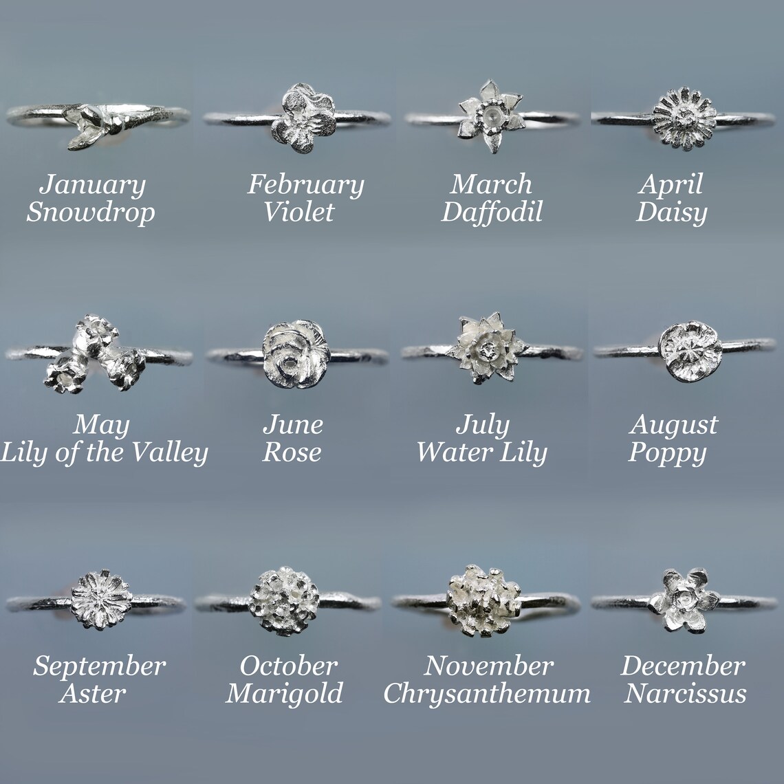 Daisy Ring April Birth Month Flower Ring Handmade Ring | Etsy