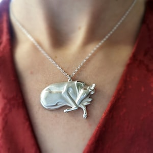 Greyhound Necklace, Dog Lover Jewelry, Sterling Silver Greyhound Pendant, Greyhound Gift, Handmade Dog Necklace, Silver Whippet Necklace