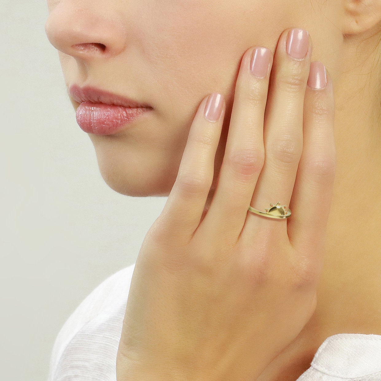 [韓国人気ジュエリー] nff sunset ring Sun Ring, Sunset Ring, Delicate Sapphire Stacking Ring
