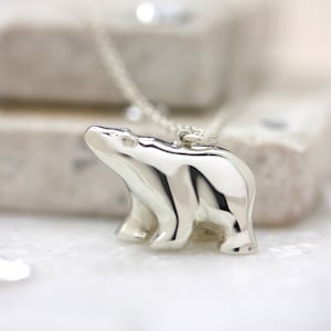 Eisbär Halskette, Silber Bär Anhänger, Gold Bär Halskette, Eisbär Schmuck