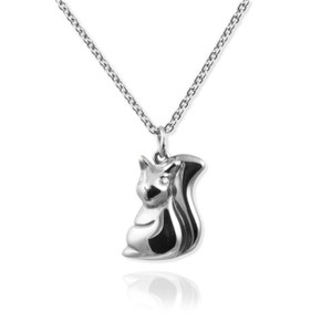 Squirrel Necklace, Handmade Squirrel Pendant, Sterling Silver Squirrel Necklace, Woodland Jewelry image 2