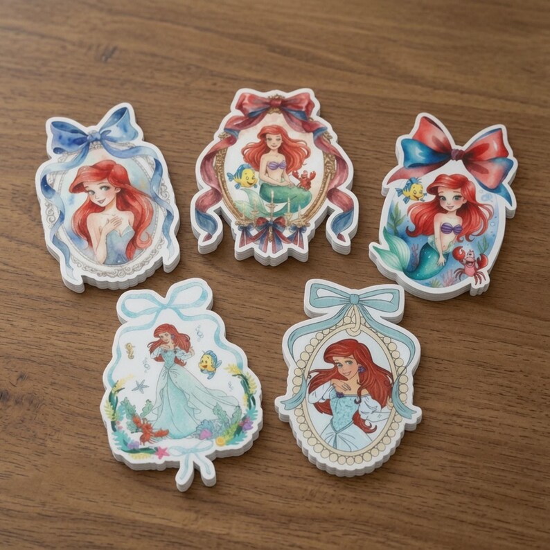 Sticker sirène Ariel La petite sirène Stickers vinyle imperméable à l'eau pour ordinateur portable bouteille d'eau choisissez votre design cadeau pour les fans de Disney image 2