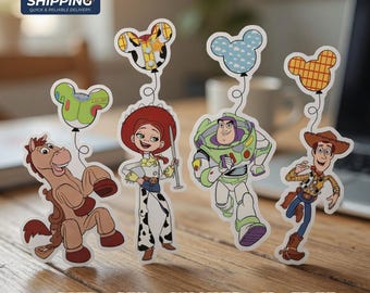 Toy Story Vinyl Sticker Decal, Woody Buzz Lightyear Jessie, Disney Pixar Mickey Balloon, Kids Back To School Gift, Water Bottle Decal