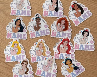 Personalized Princess Nurse Vinyl Sticker, Custom Name Waterproof Decal, Happy Nurses Day 2026, Gift for Nurse
