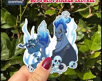 Pegatinas de vinilo de Hades, el villano de Hércules de Disney, calcomanía para coche de Hades, Señor de los Muertos, pegatina de Disneyworld, pegatinas para portátil