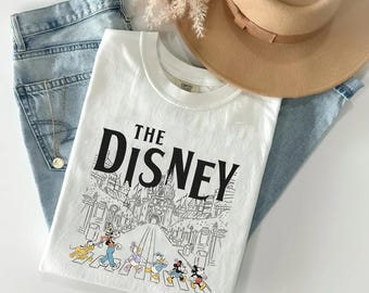 Disni Maus & Freunde beim Überqueren der Straße PNG, Retro Disni digitaler Download, Vintage Goopy Plot, lustige Disneyworld Familienreise Sublimation