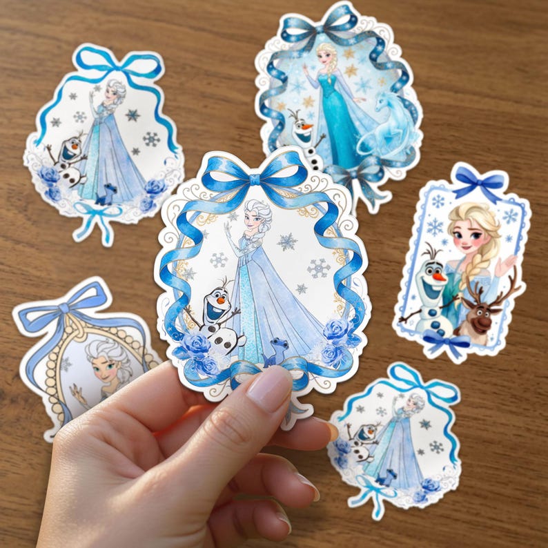 Elsa Vinyl Sticker, Disney Princess Fan Gift, Ice Queen Frozen Waterproof Decal, Choose Your Design Cute Water Bottle Sticker 画像 1