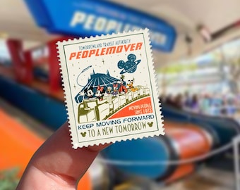 Vintage Mickey Space Mountain Sticker, Tomorrowland Transit Authority Decal, Keep Moving Forward Waterproof Sticker, Retro Disney Decal