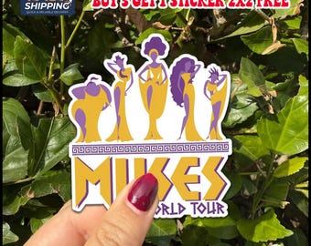 Pegatinas de vinilo de Hércules de la gira mundial Muses 97 para Disneyland, calcomanía de la película de Megara de Hércules para Disneyland, pegatinas para viajes a Disneyworld, pegatina de Disney