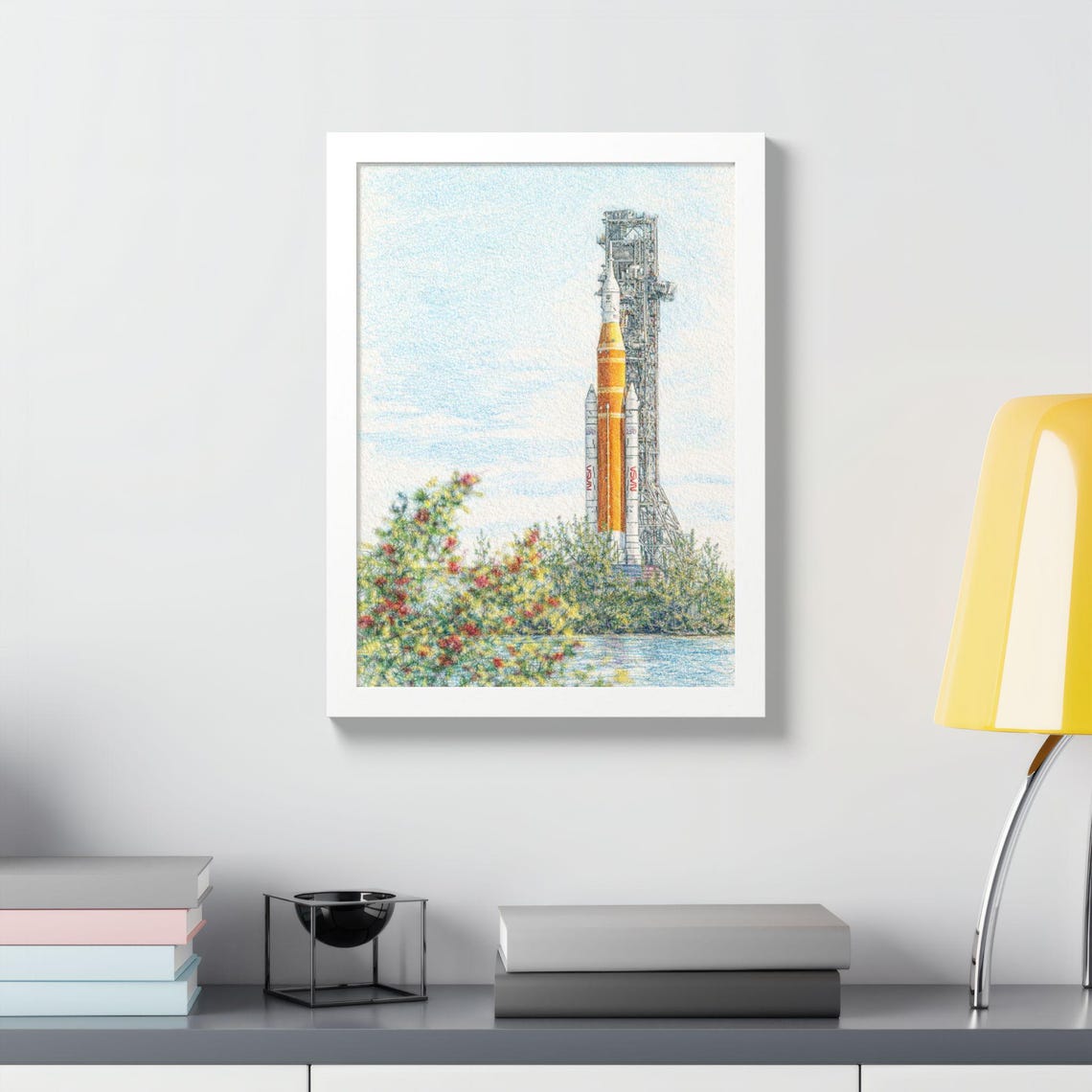 Artemis II SLS Launch Pad Framed Poster | Space Shuttle Art | NASA ...