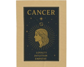 Cancer Zodiac Throw Blanket | Celestial Astrology Gift