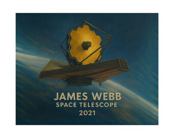 James Webb Telescope Poster: Retro NASA Space Art Print