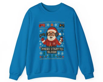 Gaymer Santa Ugly Christmas Sweater: Pixel Knit Holiday Top