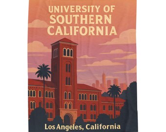 USC Trojans Plush Blanket, Retro Los Angeles Home Decor
