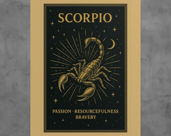 Retro Scorpio Print | Astrology Wall Art