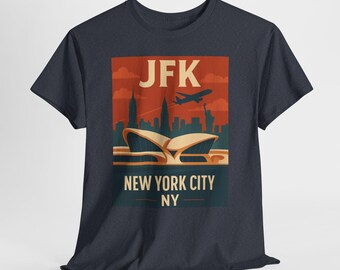 Vintage JFK Airport T-Shirt, Retro NYC Travel Tee
