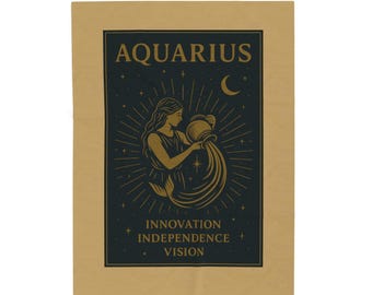 Aquarius Zodiac Blanket | Astrology Throw | Soft Cozy Fleece | Aquarius Gift | Water Bearer Home Decor