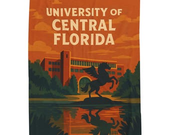 UCF Plush Blanket, Retro University of Central Florida Throw