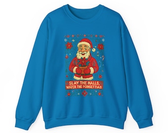 Plant Gay Santa Ugly Christmas Sweater: Poinsettia Floral Design