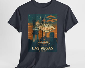 Vintage Las Vegas Strip T-Shirt, Retro Neon Travel Tee